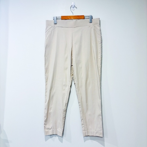 MELANIE LYNE – Beige pull-on dress pants | Classic stretch fit | Size 12 * - Picture 5 of 7